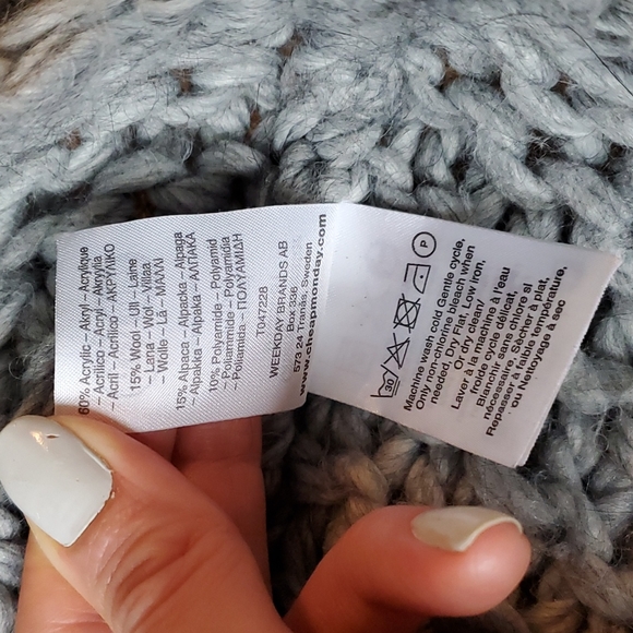 Cheap Monday wool alpaca chunky knit sweater in gray size small - Picture 6 of 10